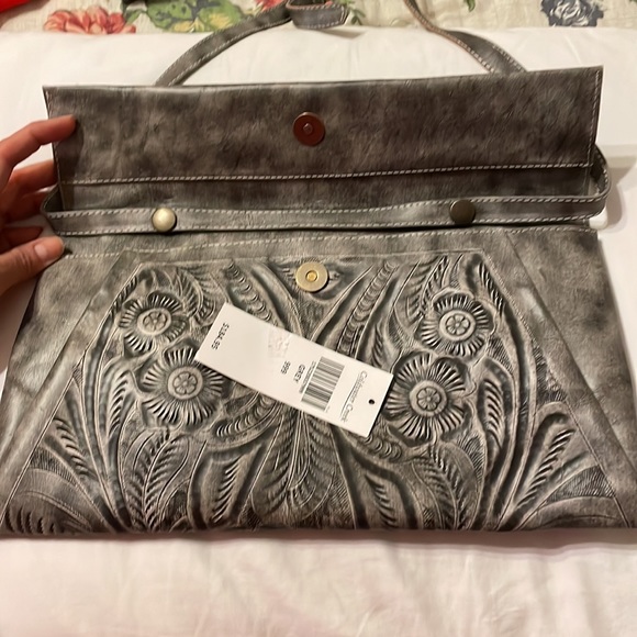 Brand new Coldwater creek leather bag. Grey - Picture 2 of 5